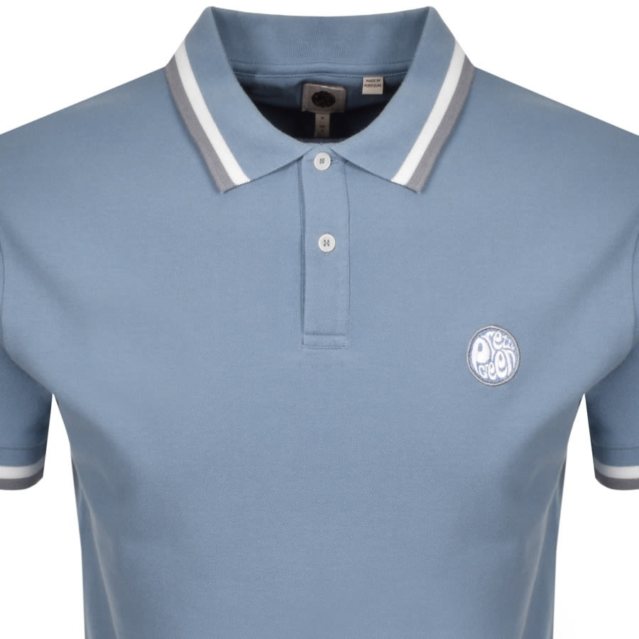 Alternative Image for ProductPretty Green Curving Short Sleeved Polo Blue2
